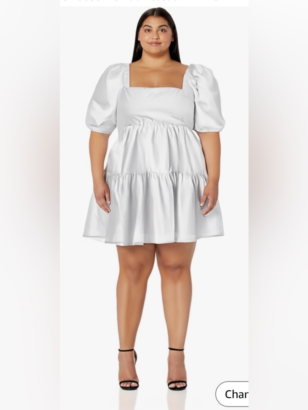 White Puff Sleeve Mini Dress with Tie Back